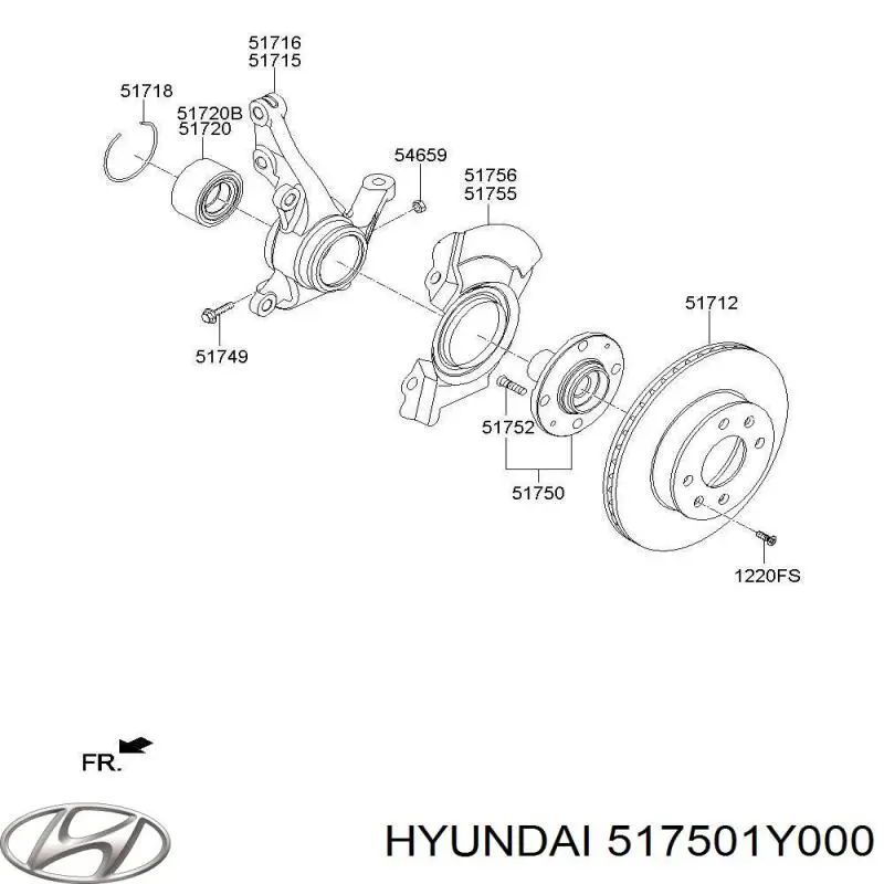 Передня маточина 517501Y000 Hyundai/Kia