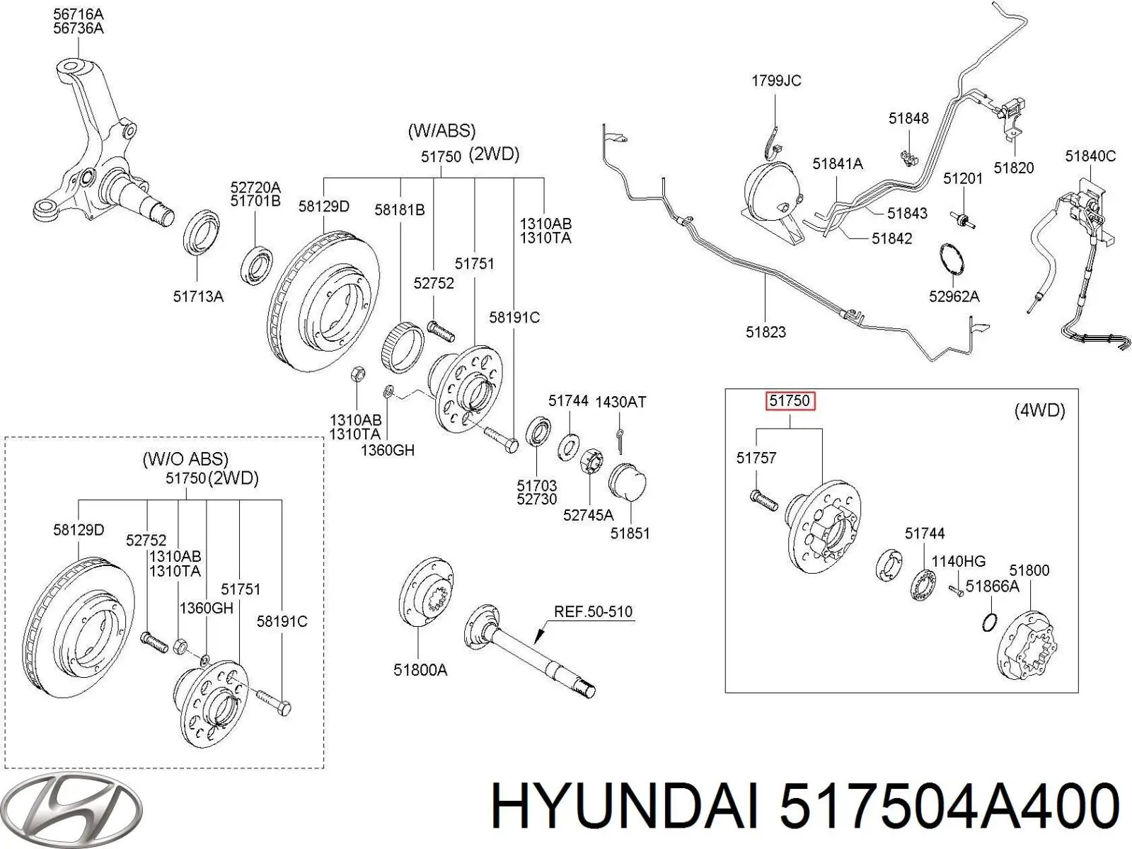 517504A400 Hyundai/Kia Маточина (передня)