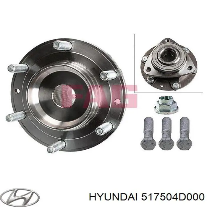 Маточина переднього колеса Hyundai/Kia 517504D000