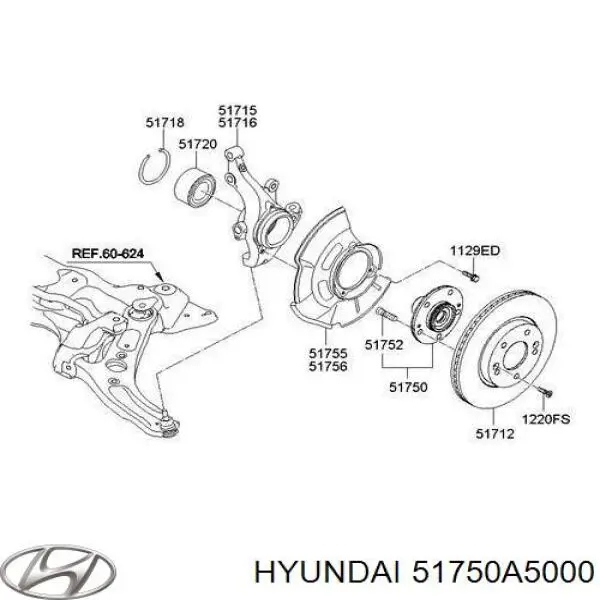 Маточина передня 51750A5000 Hyundai/Kia