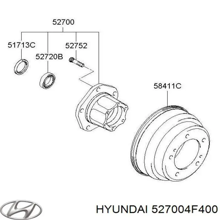 527004F400 Hyundai/Kia Маточина задня