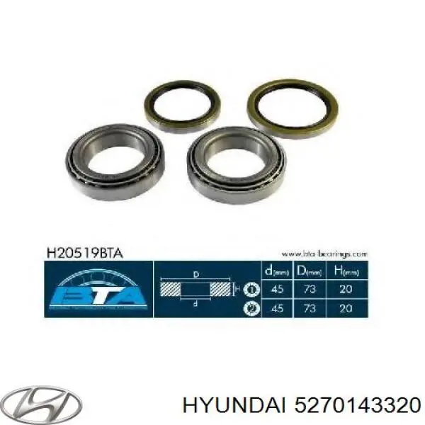 Купити 5270143320 Hyundai/Kia Підшипник задньої ступиці
