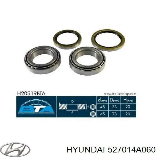 Купити 527014A070S2 Hyundai/Kia Підшипник задньої ступиці