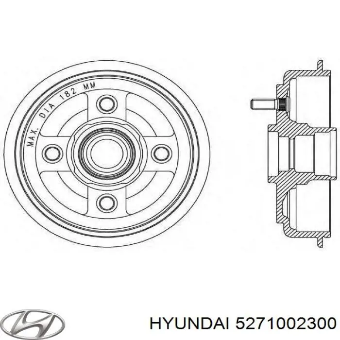 5271002300 Hyundai/Kia барабан гальмівний задній