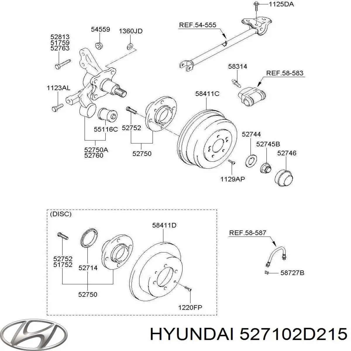 527102D215 Hyundai/Kia Маточина задня