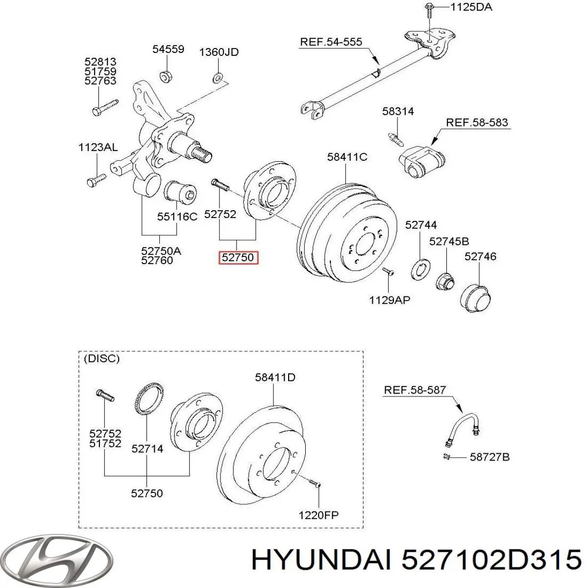 Маточина заднього колеса Hyundai/Kia 527102D315