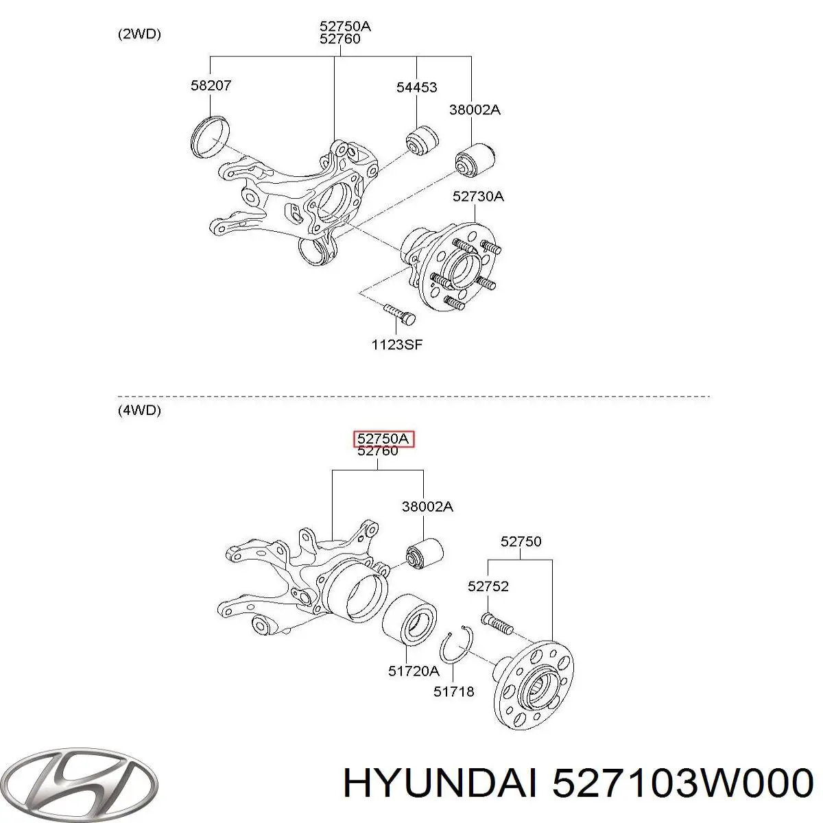 Кулак поворотний лівий Hyundai/Kia 527103W000 ціна, від 38.05 USD