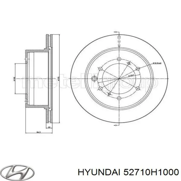 52710H1000 Hyundai/Kia Дискові гальма