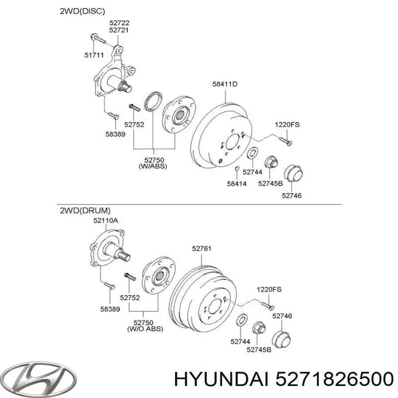 Купити 5271826500 Hyundai/Kia Кільце стопорне підшипника задньої піввісі