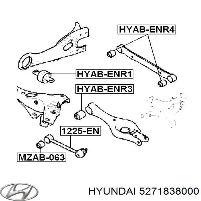 Сайлентблок задньої підвіски Hyundai/Kia 5271838000 ціна, від 4.95 USD