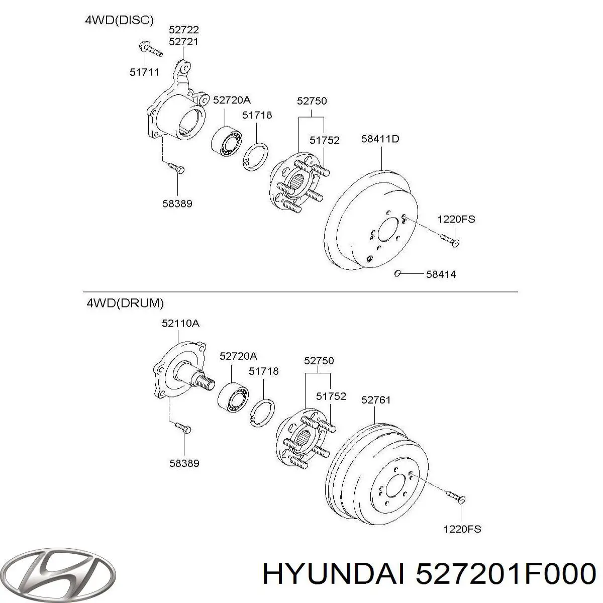 Купити 527201F000 Hyundai/Kia Підшипник задньої ступиці