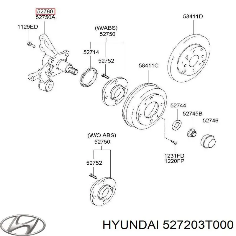 Цапфа - поворотний кулак задній, правий Hyundai Genesis (BH) (Хендай Дженезіс)