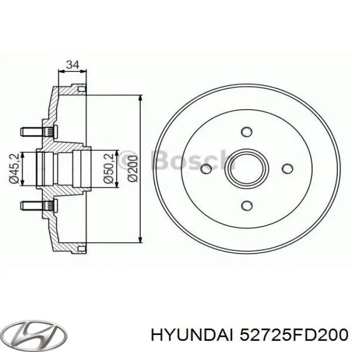 ADG04722 Blue Print Барабан гальмівний задній