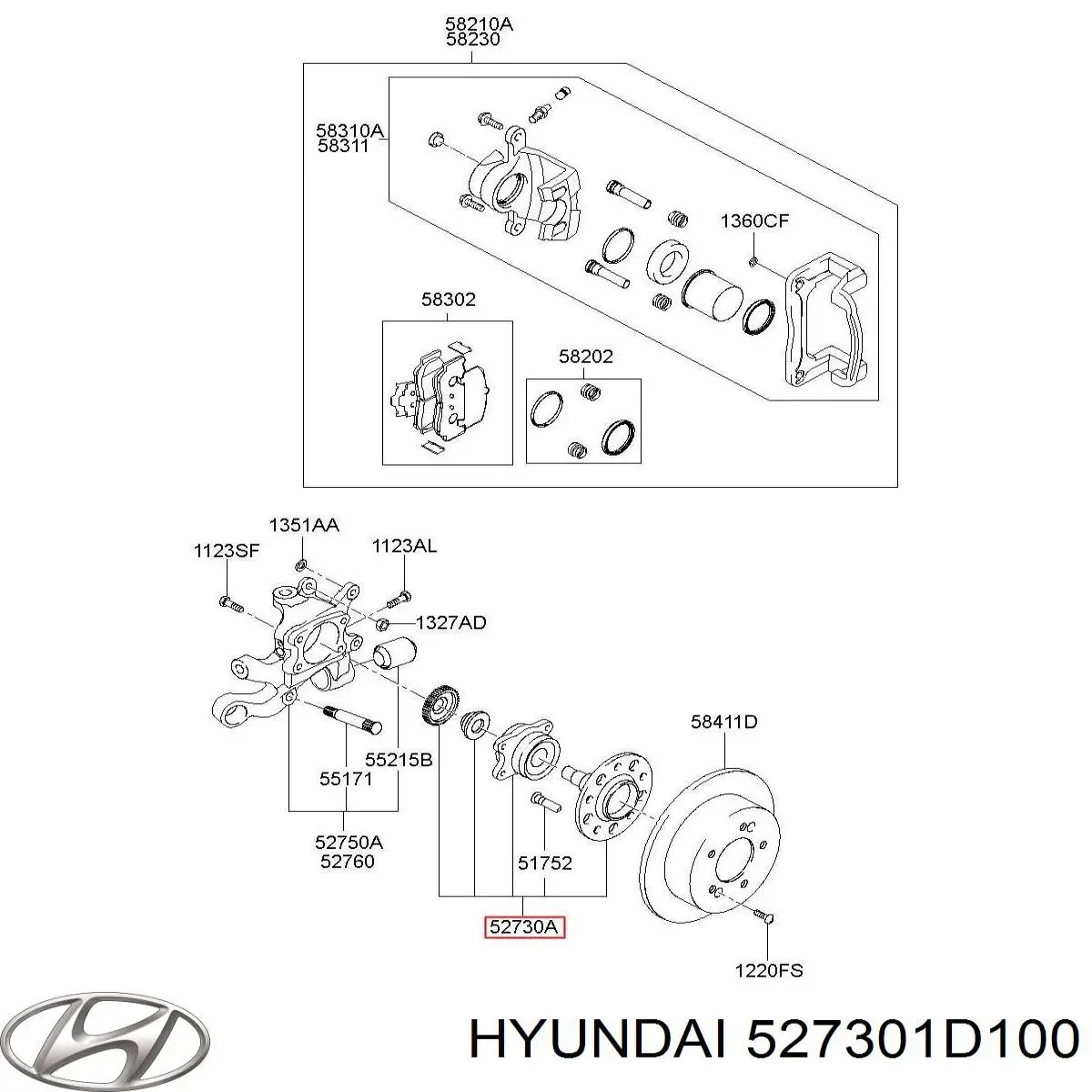 527301D100 Hyundai/Kia Маточина задня