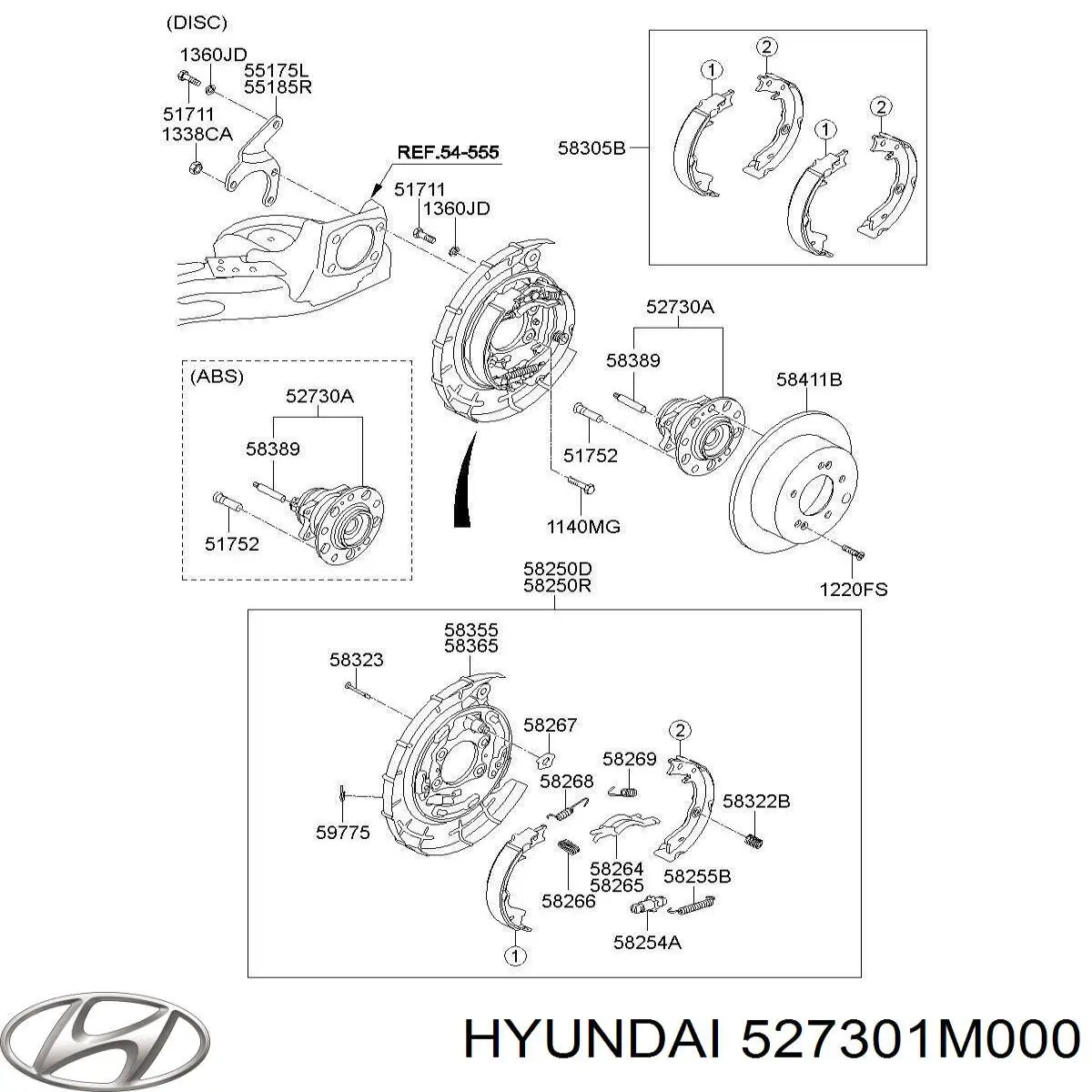 Маточина задня 527301M000 Hyundai/Kia