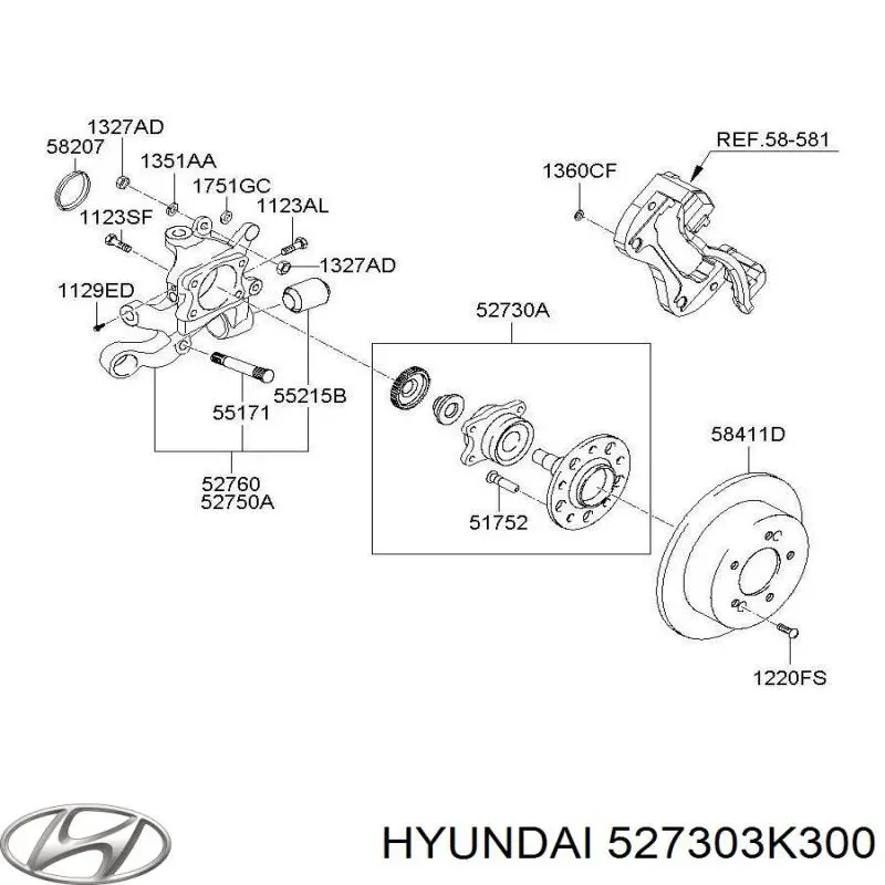 527303K300 Hyundai/Kia Маточина задня