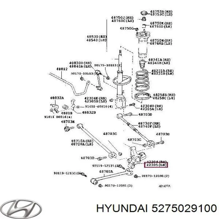 Кулак поворотний лівий Hyundai/Kia 5275029100 ціна, від 25.97 USD