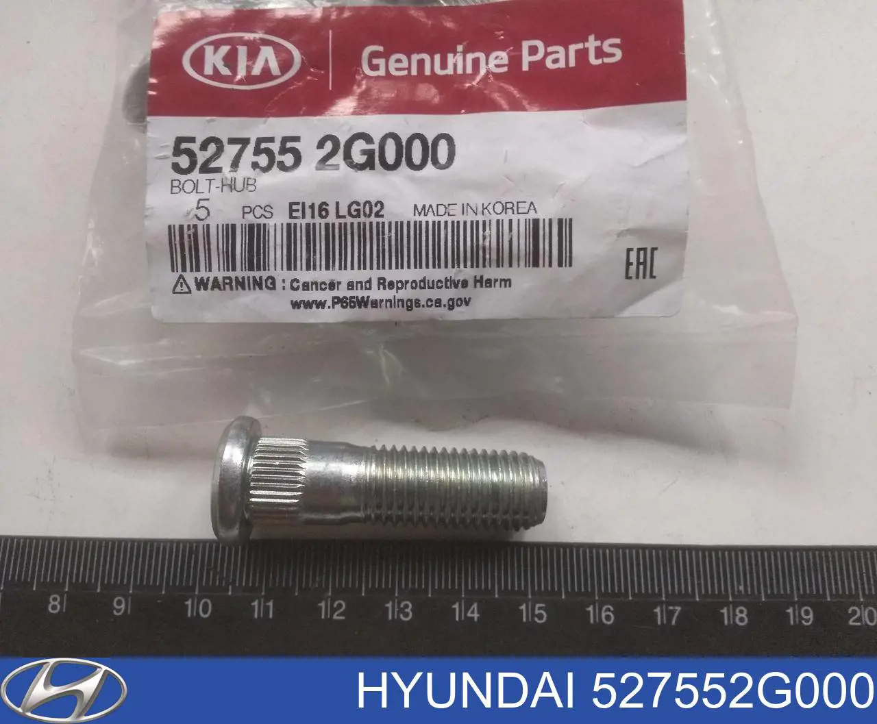 Колісний болт задній Hyundai/Kia 527552G000 ціна, від 2.01 USD