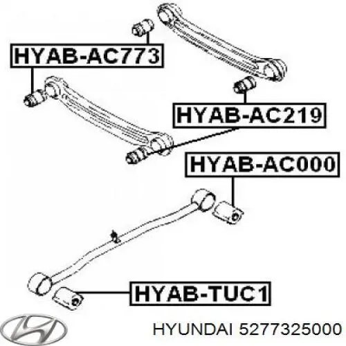 Сайлентблок заднього поперечного важеля, внутрішній Hyundai/Kia 5277325000 ціна, від 2.20 USD