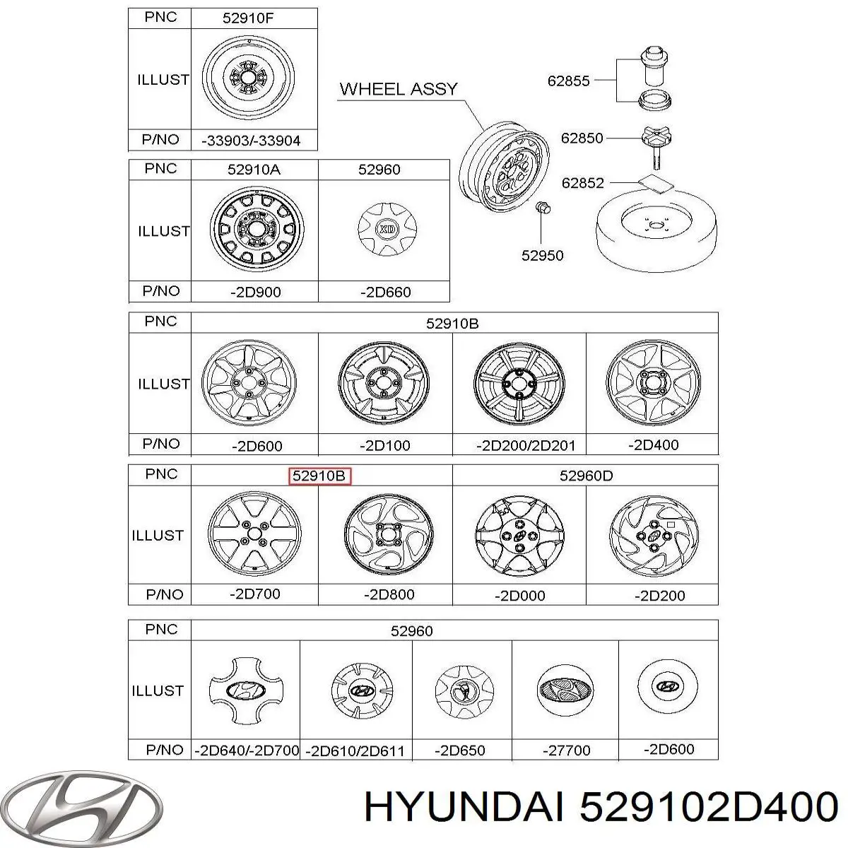 529102D400 Hyundai/Kia Диски колісні литі (легкосплавні, титанові)