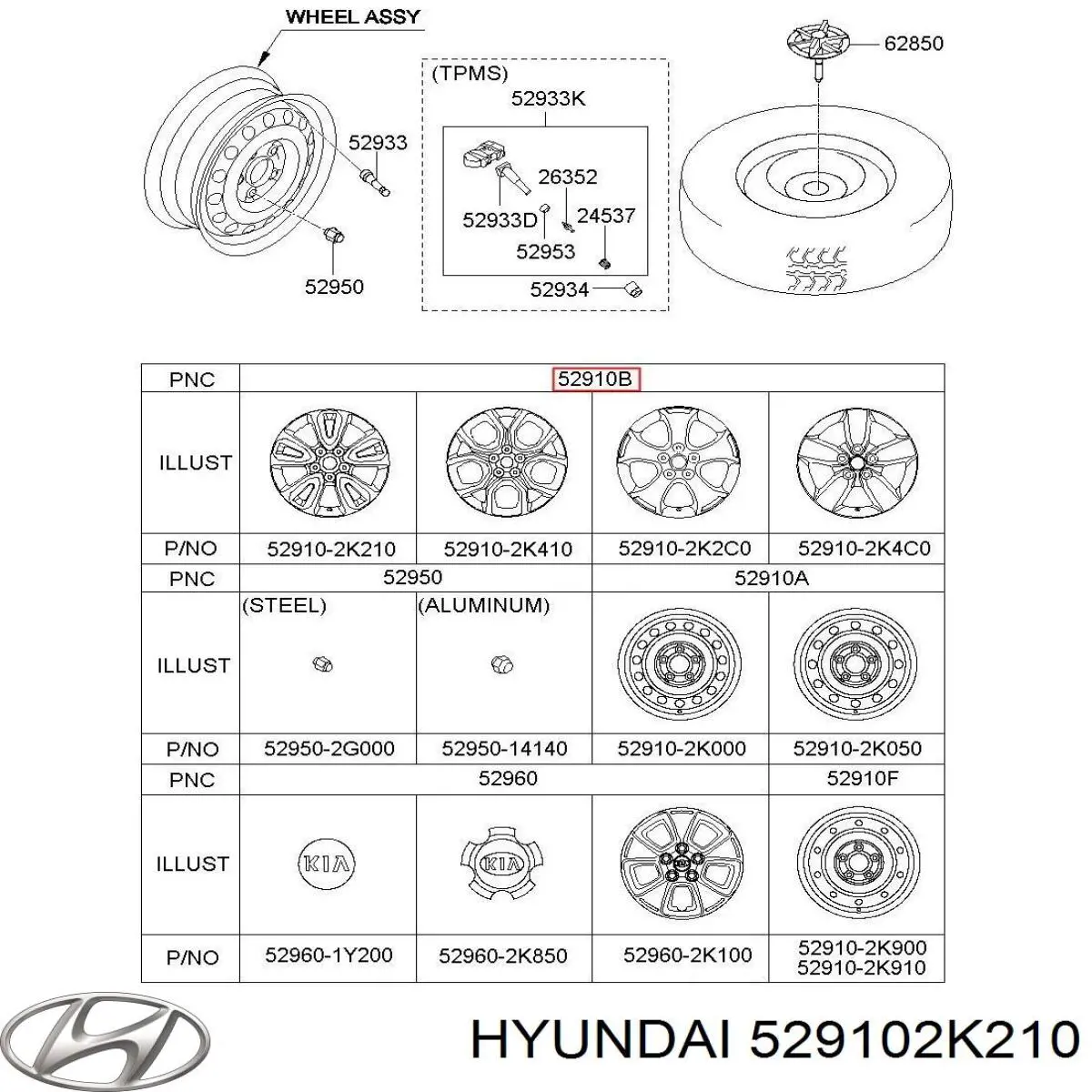 Диски колісні литі (легкосплавні, титанові) Hyundai/Kia 529102K210 ціна, від 412.60 USD