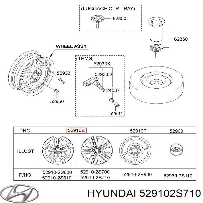 Купити 529102S710 Hyundai/Kia Диски колісні литі (легкосплавні, титанові)