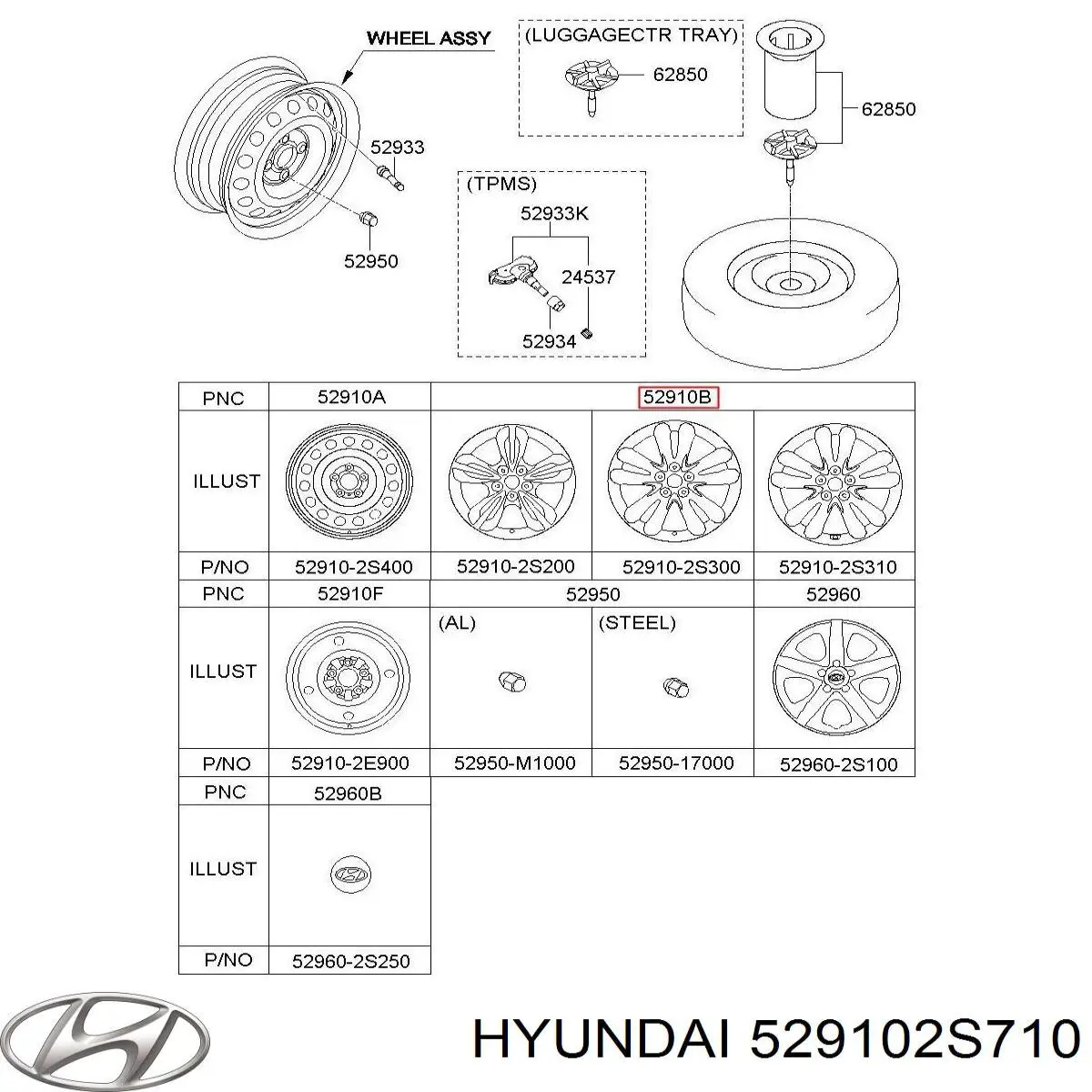 529102S710 Hyundai/Kia Диски литі (легкосплавні, титанові)