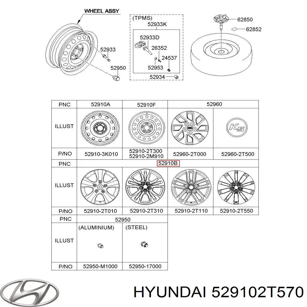 529102T570 Hyundai/Kia Диски колісні литі (легкосплавні, титанові)