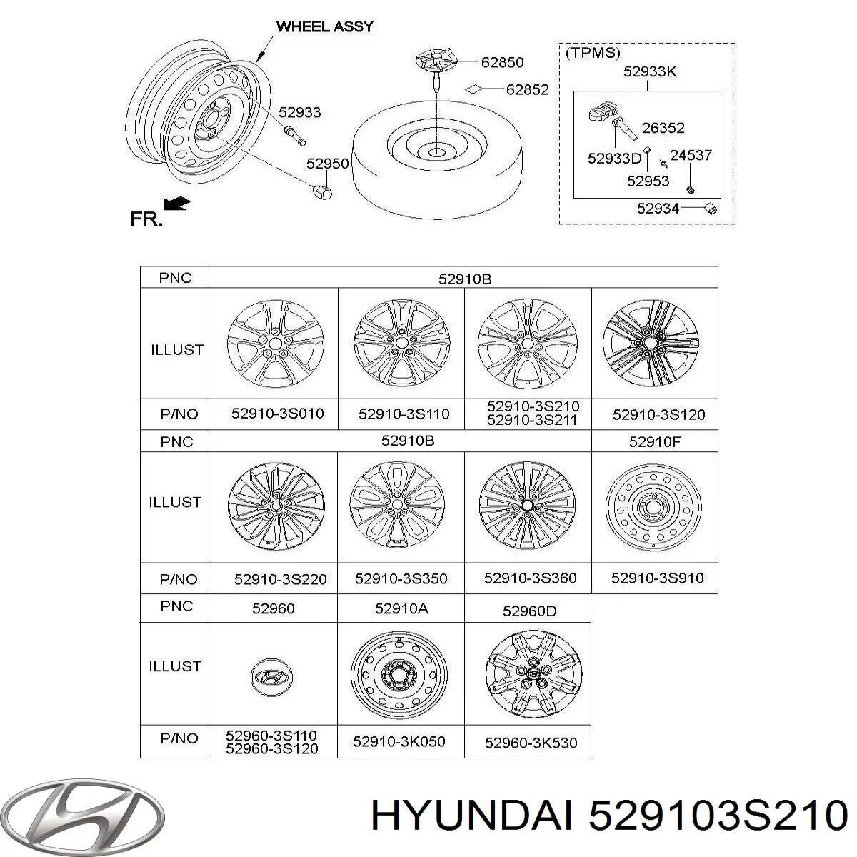 529103S210 Hyundai/Kia диски колісні литі (легкосплавні, титанові)