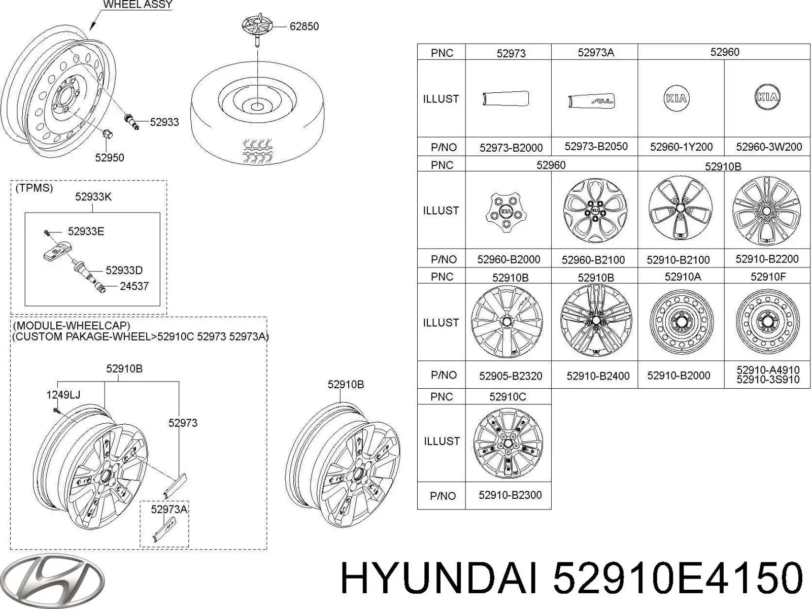 52910E4150 Hyundai/Kia Диски литі (легкосплавні, титанові)