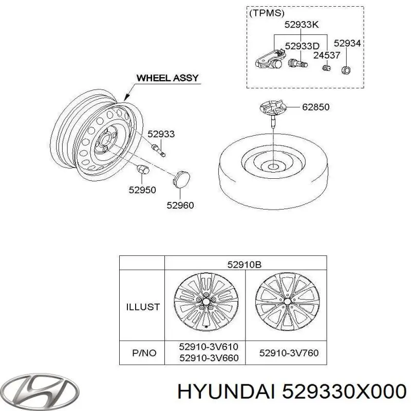 529330X000 Hyundai/Kia Датчик шин