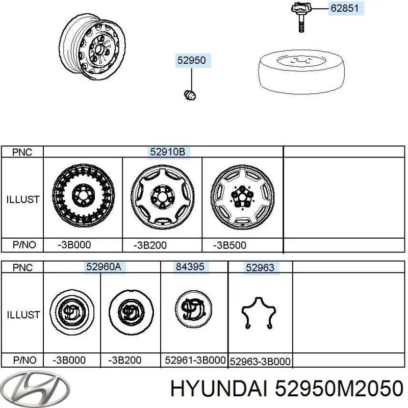 Купити 52950M2050 Hyundai/Kia Колісні гайки
