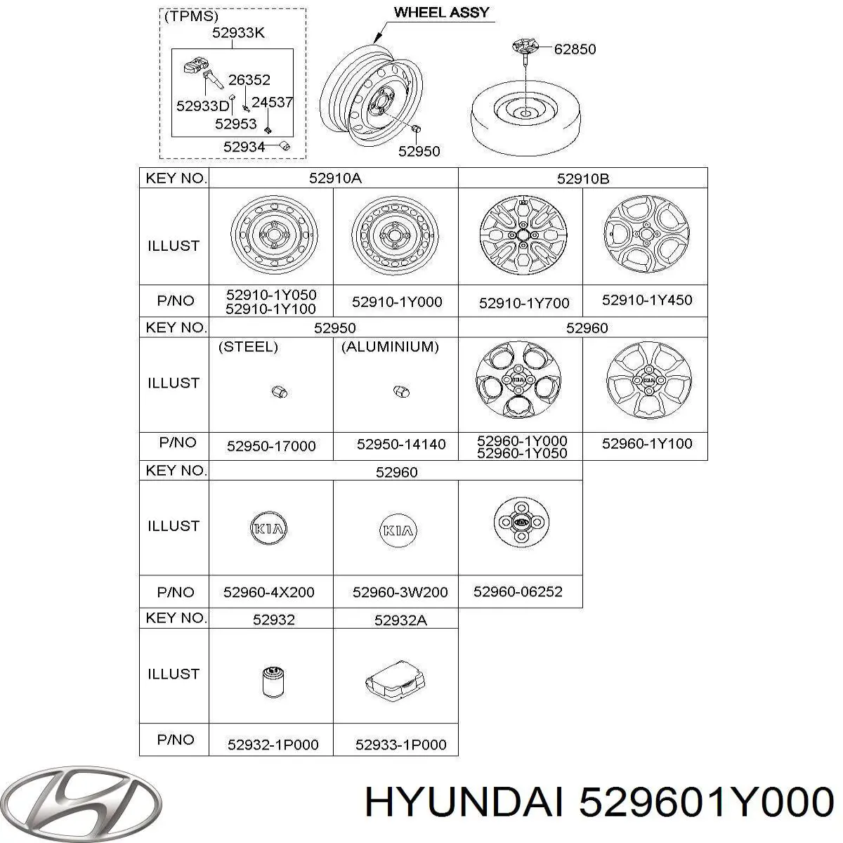 529601Y000 Hyundai/Kia Ковпаки на колеса