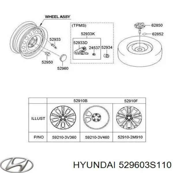 529603S110 Hyundai/Kia ковпак колісного диска