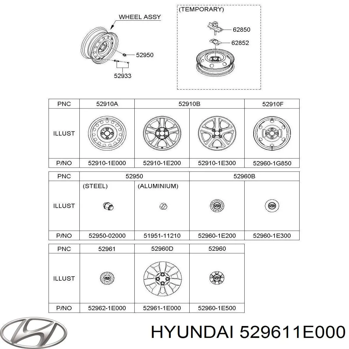 Ковпаки 529611E000 Hyundai/Kia