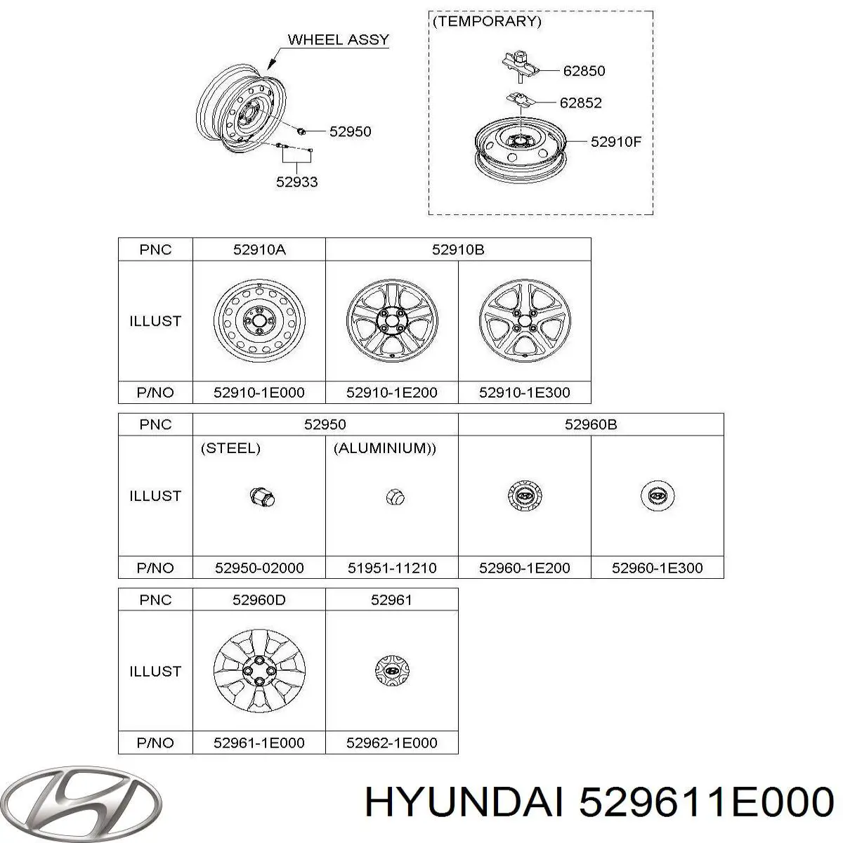 529611E000 Hyundai/Kia ковпак колісного диска
