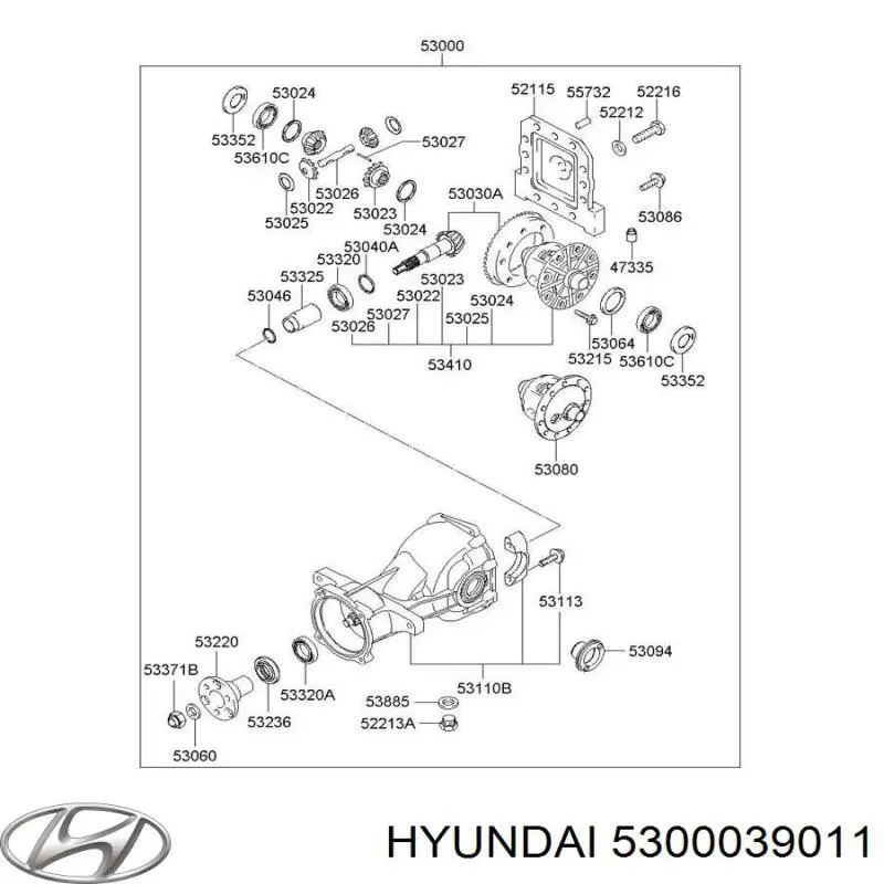 Редуктор заднього моста 5300039011 Hyundai/Kia