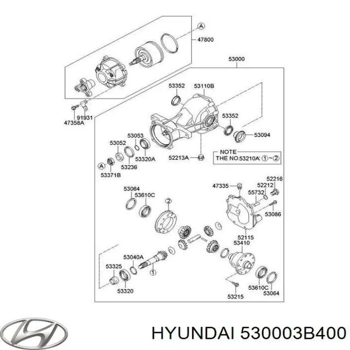 Задній редуктор на Hyundai Santa Fe II CM