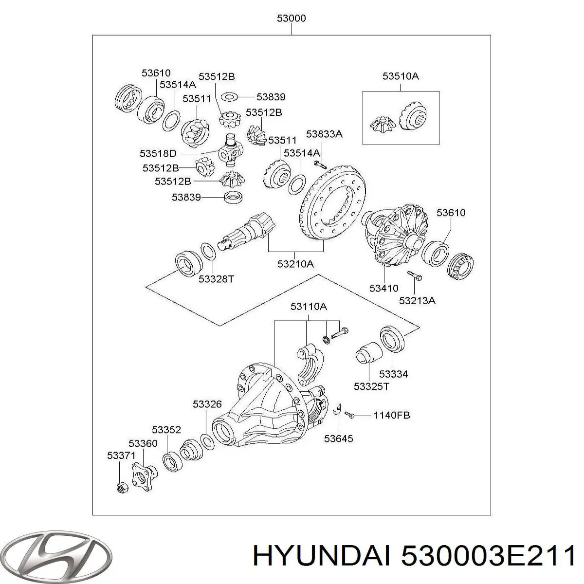 Редуктор заднього моста 530003E211 Hyundai/Kia