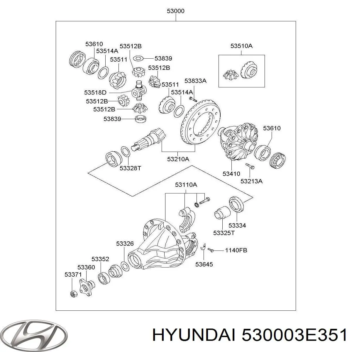 Редуктор колісний моста заднього Hyundai/Kia 530003E350 ціна, від 256.13 USD