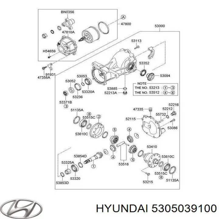 5305039100 Hyundai/Kia сальник хвостовика редуктора заднього моста