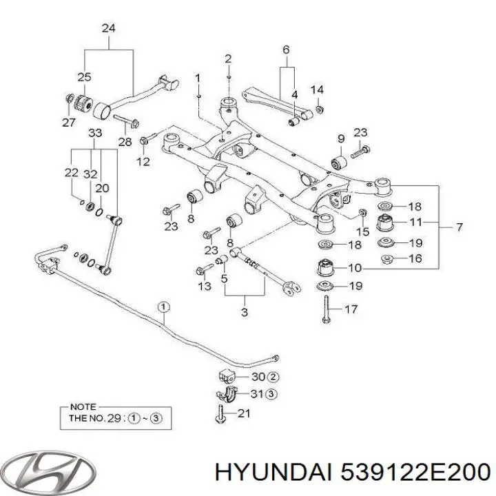 Сайлентблок задньої балки 539122E200 Hyundai/Kia