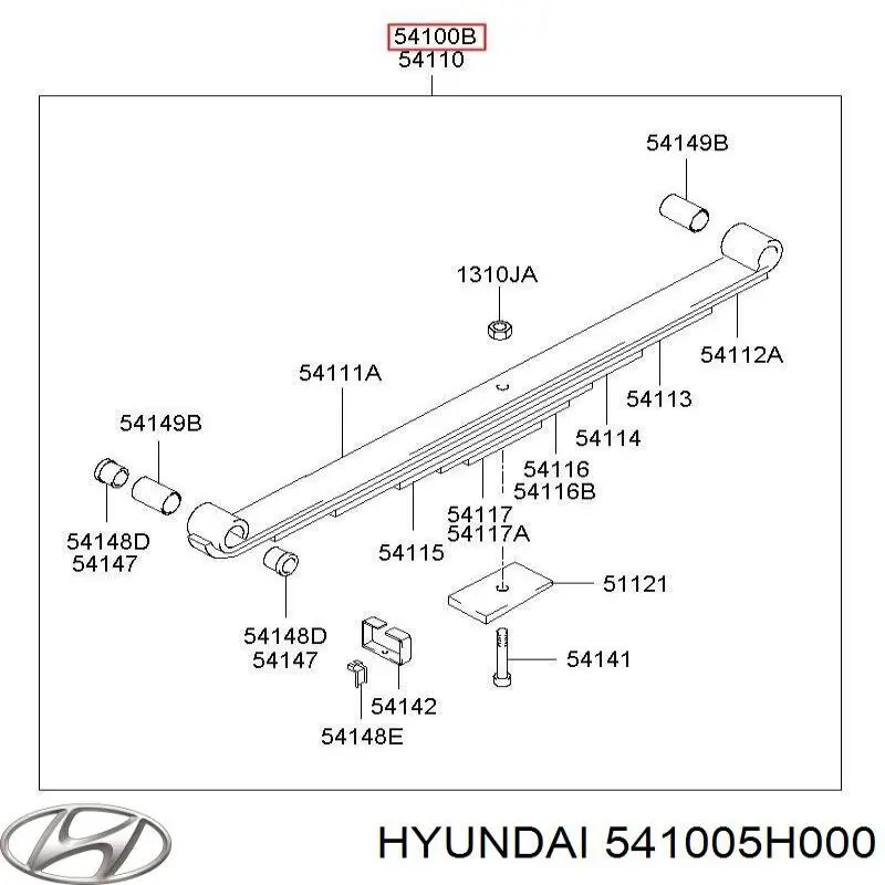 Ресора передня 541005H000 Hyundai/Kia