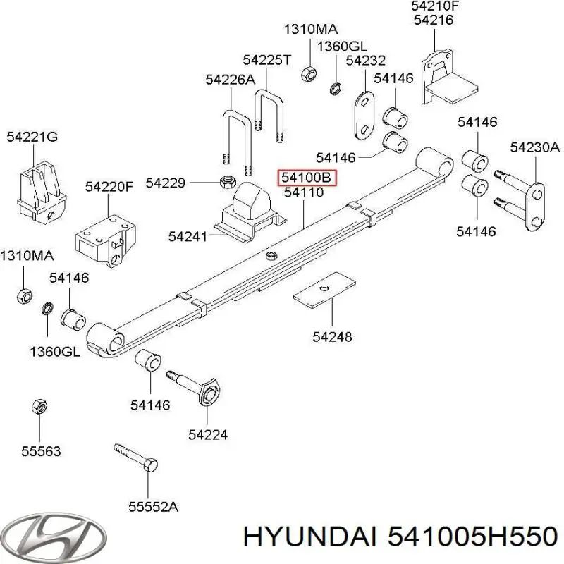541005H550 Hyundai/Kia Ресора передня