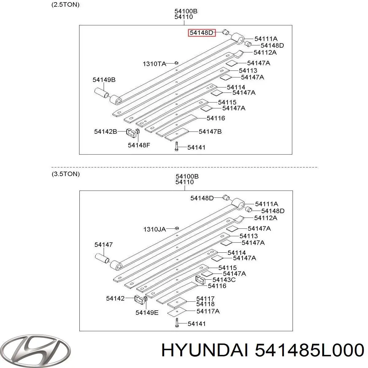 Сайлентблок ресори, передній Hyundai/Kia 541485L000 ціна, від 4.73 USD