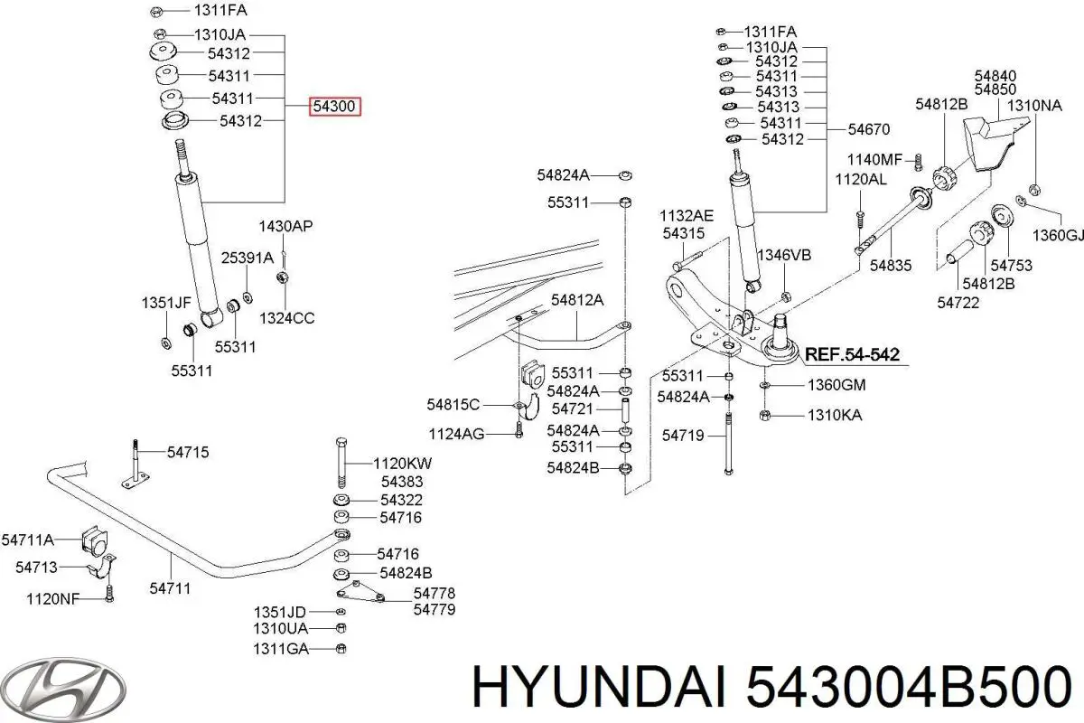 543004B500 Hyundai/Kia Стійка передня