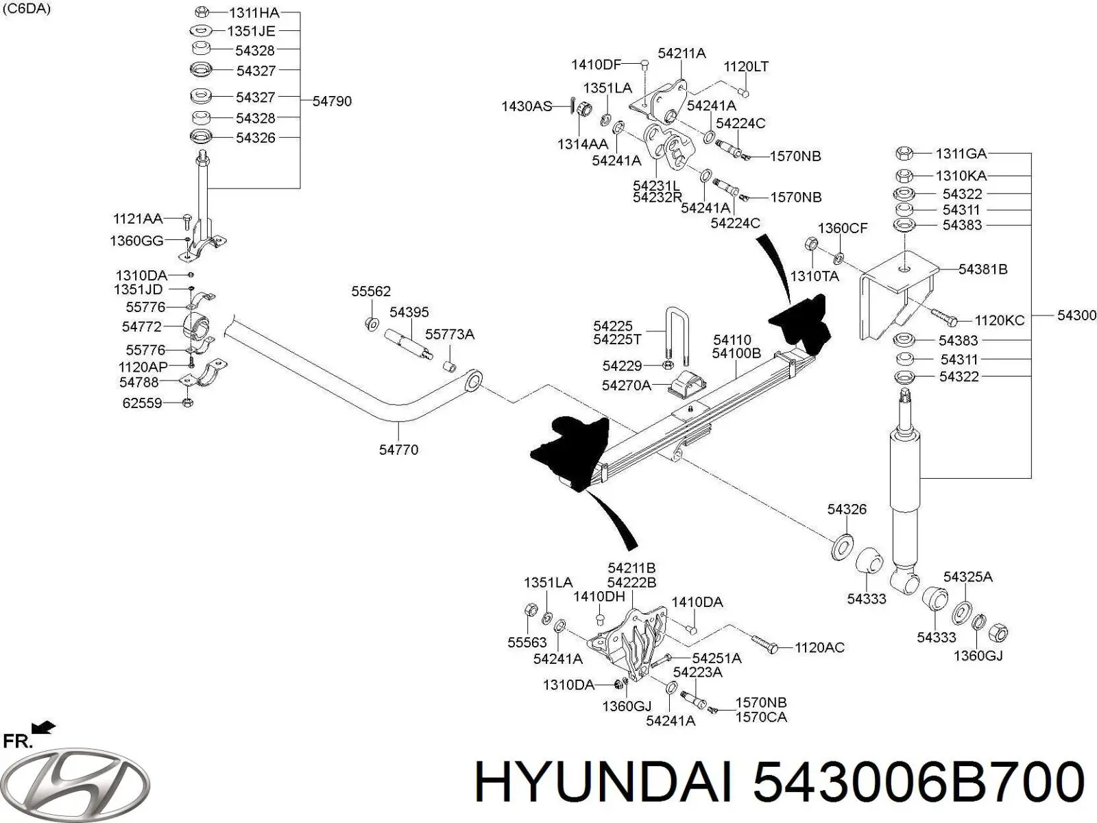543006B700 Hyundai/Kia амортизатор передній