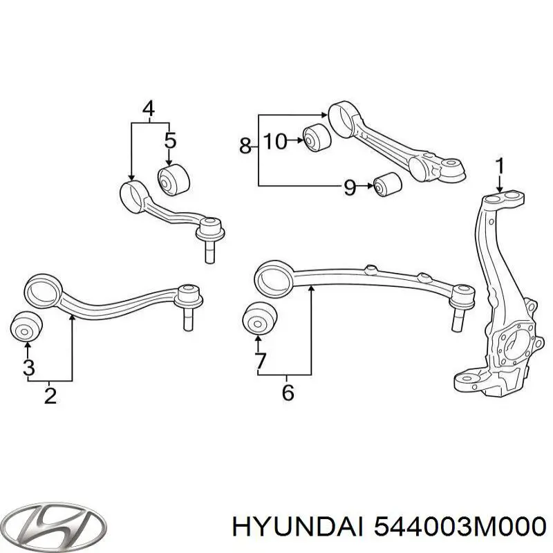 544003M000 Hyundai/Kia важіль передньої підвіски верхній, лівий