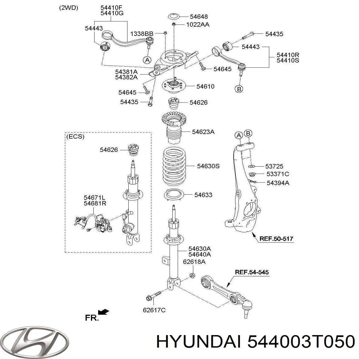  Hyundai/Kia 544003T050 ціна, від 232.92 USD
