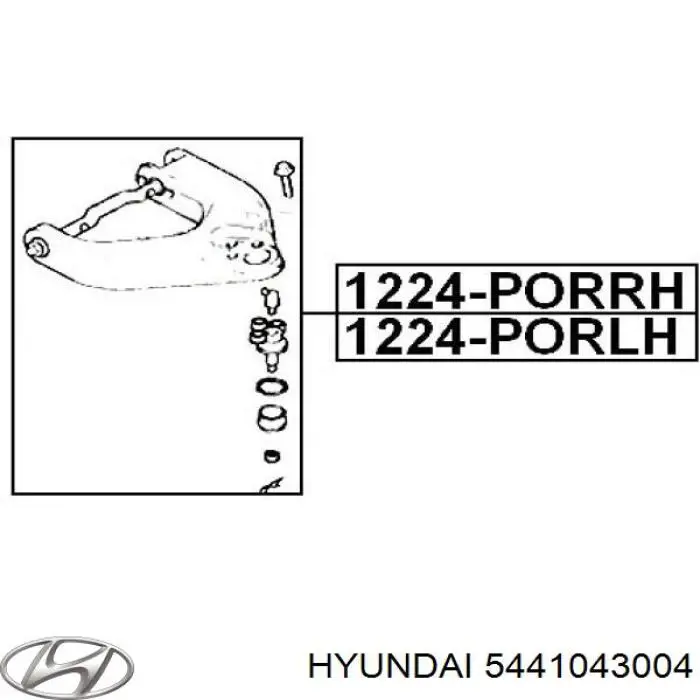 Важіль передньої підвіски верхній, лівий 5441043004 Hyundai/Kia